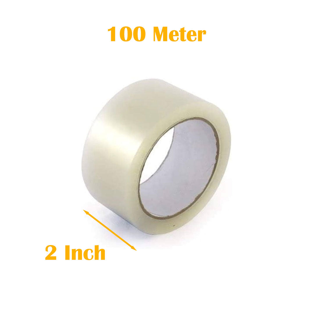 GUM Tape, TRANSPARENT Tape 2 INCH | 100 METER for Packaging Tape for Professional & Office Use, Packing Tape for Heavy Loads