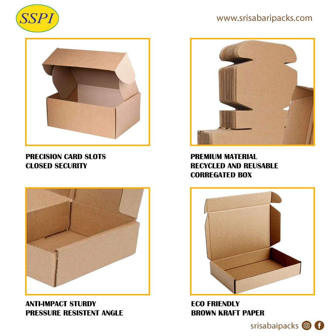 FLAP BOX 3 Ply | 6" x 4" x 2" |Brown Corrugated Boxes for Packaging Cardboard Packing Boxes for Shipping,