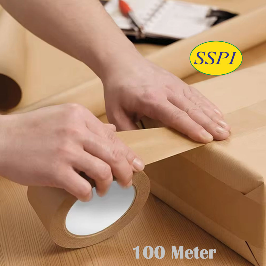 GUM Tape, BROWN Tape 2 INCH | 100 METER for Packaging Tape for Professional & Office Use, Packing Tape for Heavy Loads