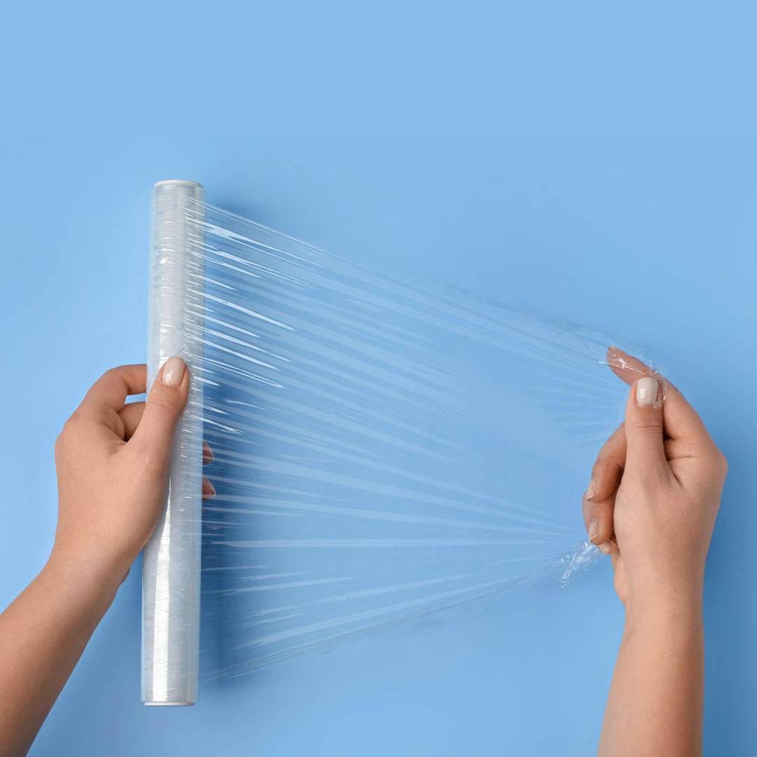 Stretch Film 20 Inch width, 150 Meters Length for Packing and multipurpose use.