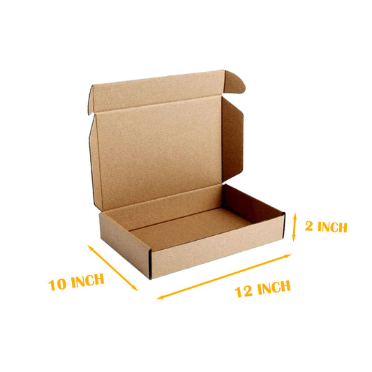 FLAP BOX 3 Ply | 12" x 10" x 2" |Brown Corrugated Boxes for Packaging Cardboard Packing Boxes for Shipping,