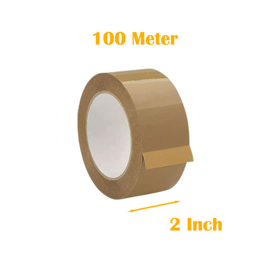 GUM Tape, BROWN Tape 2 INCH | 100 METER for Packaging Tape for Professional & Office Use, Packing Tape for Heavy Loads