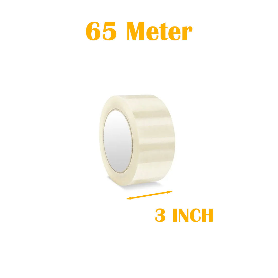 GUM Tape, TRANSPARENT Tape 3  INCH | 65 METER for Packaging Tape for Professional & Office Use, Packing Tape for Heavy Loads
