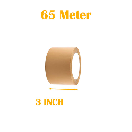 GUM Tape, BROWN Tape 3 INCH | 65  METER for Packaging Tape for Professional & Office Use, Packing Tape for Heavy Loads