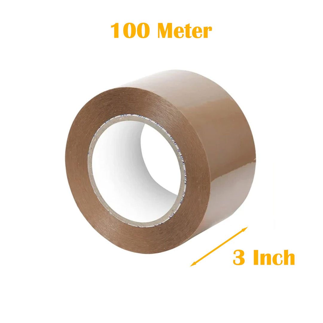 GUM Tape, BROWN Tape 3 INCH | 100 METER for Packaging Tape for Professional & Office Use, Packing Tape for Heavy Loads