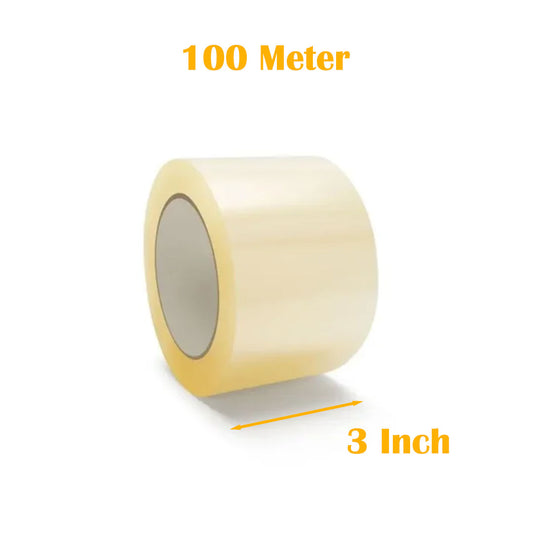 GUM Tape, TRANSPARENT Tape 3 INCH | 100 METER for Packaging Tape for Professional & Office Use, Packing Tape for Heavy Loads