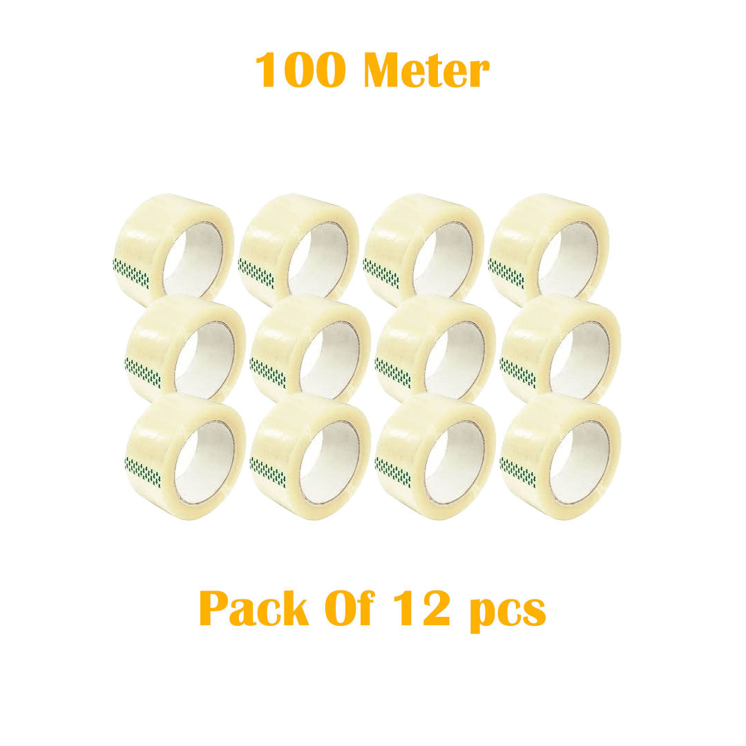 GUM Tape, TRANSPARENT Tape 2 INCH | 100 METER for Packaging Tape for Professional & Office Use, Packing Tape for Heavy Loads