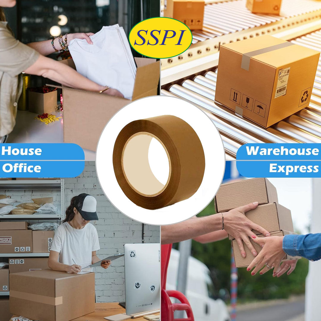 GUM Tape, BROWN Tape 2 INCH | 100 METER for Packaging Tape for Professional & Office Use, Packing Tape for Heavy Loads