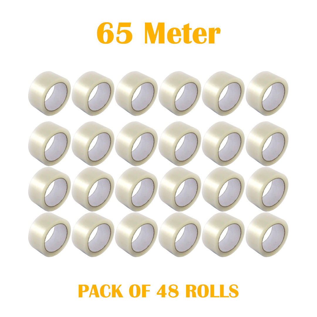 GUM Tape, TRANSPARENT Tape 2.5  INCH | 65 METER for Packaging Tape for Professional & Office Use, Packing Tape for Heavy Loads