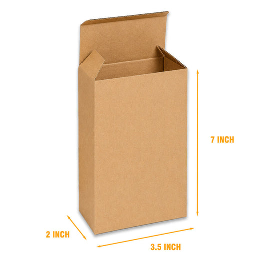 TUCK IN BOX 3 Ply | 2"x 3.5" x 7" |Brown Corrugated Boxes