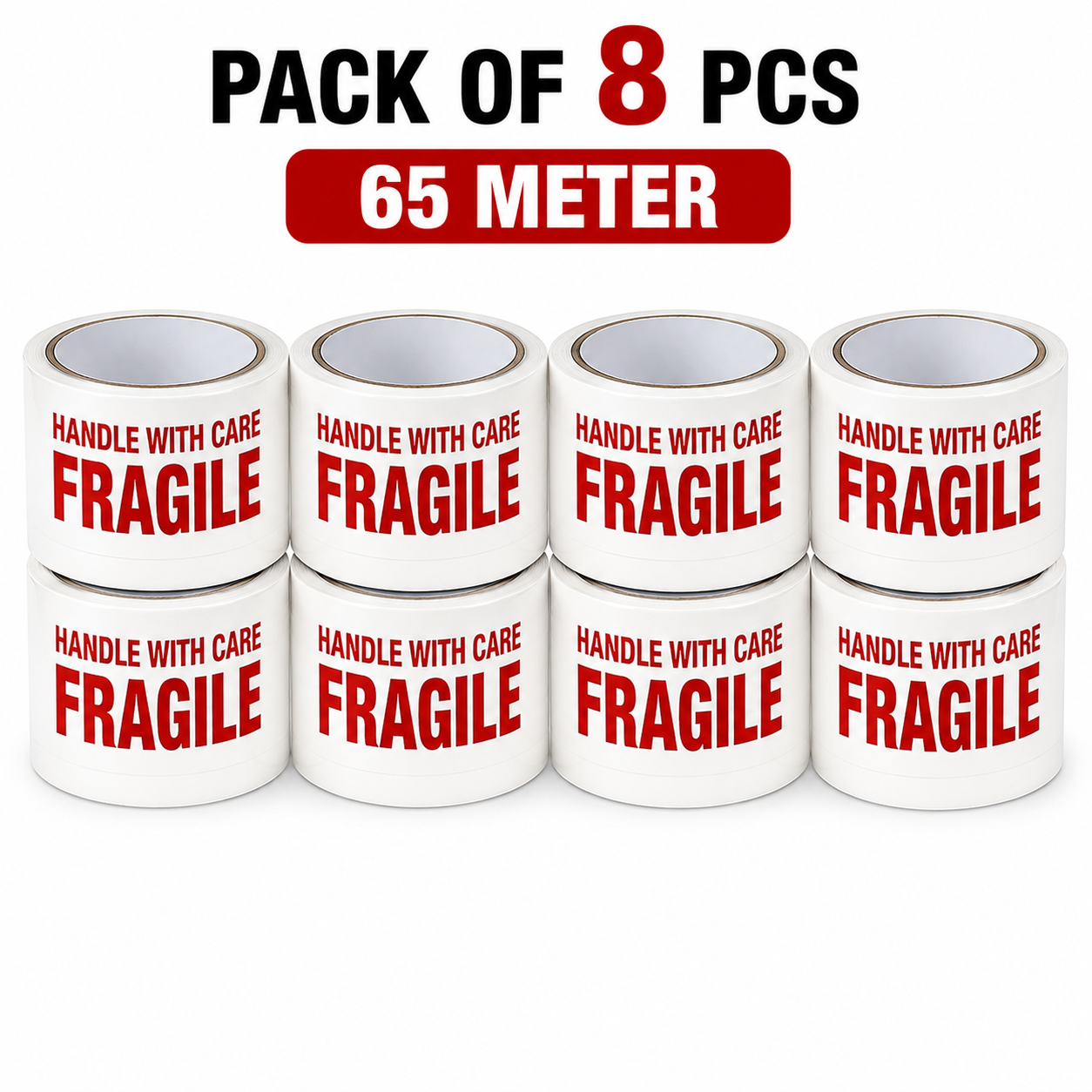 Handle With Care GUM Tape, 2 INCH | 65 METER for Packaging Tape